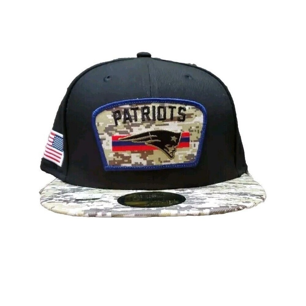 New England Patriots Hat Cap Fitted Flex 7  1/4th New Era NFL Salute to Service - Picture 2 of 11
